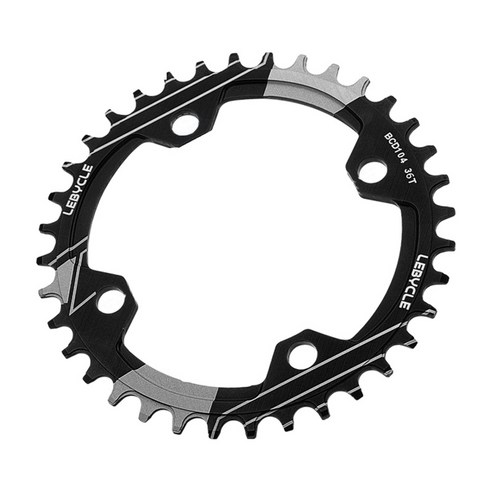 산악 자전거 BMX MTB용 자전거 내로우 와이드 체인링 104 BCD 라운드, 기준, 알루미늄 합금, 36T 블랙