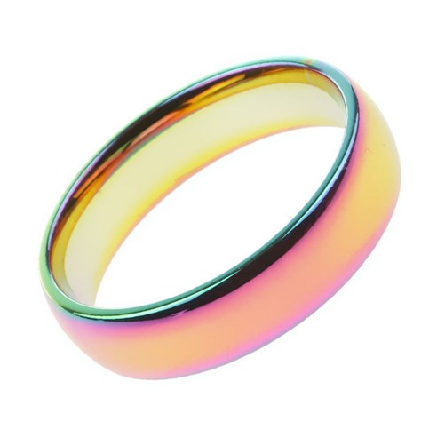 유행 무지개 다채로운 티타늄 스테인리스 반지 결혼 반지 6mm