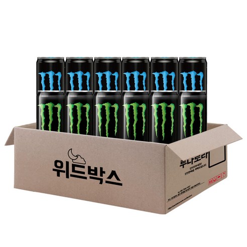 [위드박스] 몬스터 에너지 드링크 355ml 12개(그린6+제로슈거6)  Best 5