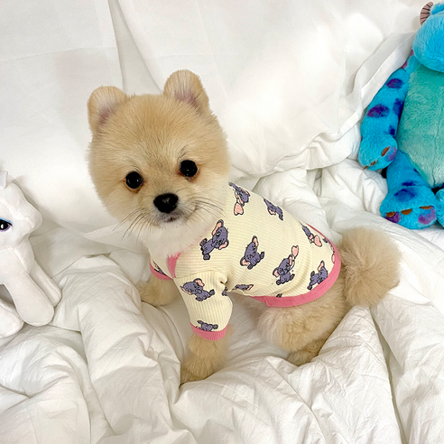 사랑스러운 베베티셔츠 강아지옷 사계절 실내복, 핑크