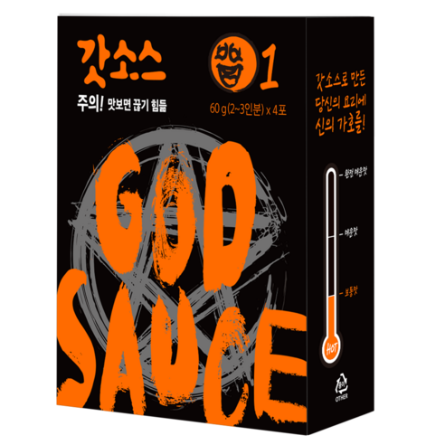 비건갓소스 매운맛 떡볶이 불닭소스, 18개, 60g Best Top5 10 갓소스 1 2 3 단계 박스 (240g) 3종 택1 (만능요리소스 떡볶이 제육볶음 닭볶음), 240g, 4개