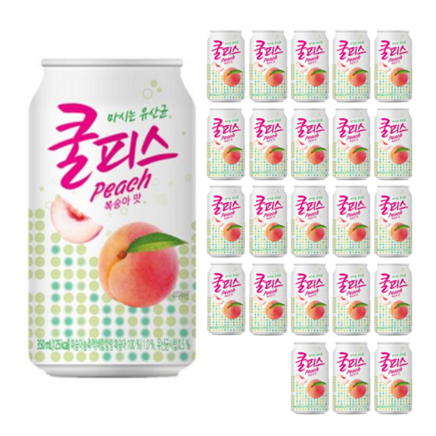 쿨피스 복숭아맛, 350ml, 24개