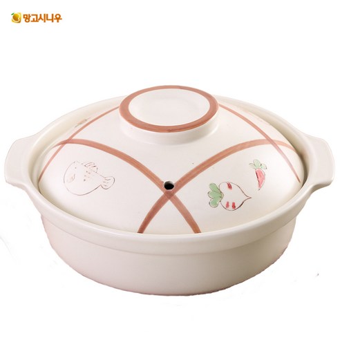 mangoxiniu 2-3인용 뚝배기 김치찌개 된장찌개 뚝배기, 흰색, 1.9L, 5개
