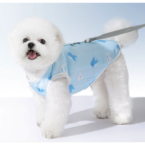 여름의 뜨거움을 이겨내는 강아지 쿨조끼