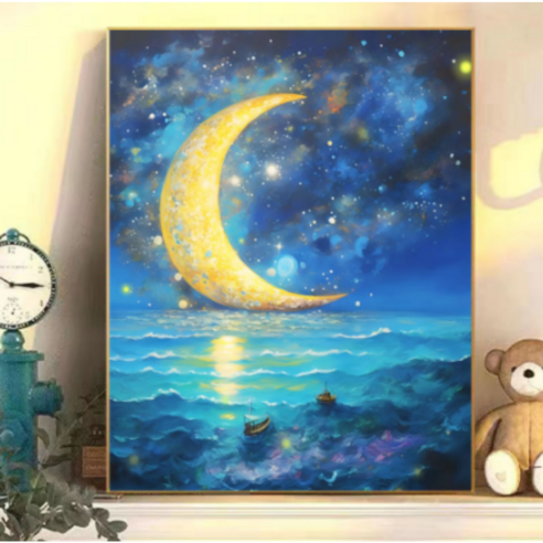 조이제이 21종 40x50 쉬운그림그리기 DIY 유화그리기세트 명화그리기, 008 밤풍경, 1개
