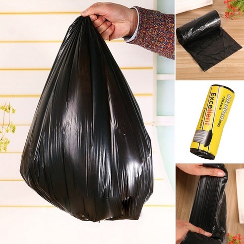 비닐 봉투 봉지 대형 재활용 쓰레기 분리수거 휴지통 쓰레기통 검정봉투 위생비닐봉지 90L 15장, 15개