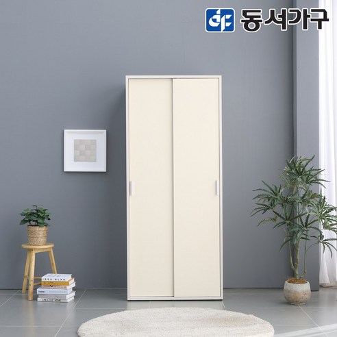 동서가구 네오 바넨 파스텔 슬라이딩도어 미닫이 800 긴문 옷장 NEO1315, 화이트