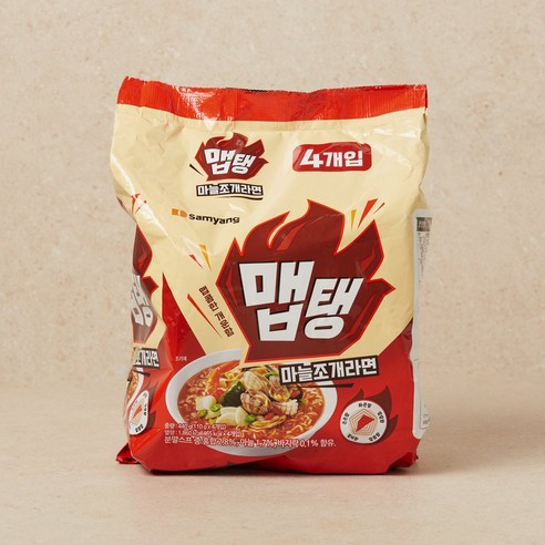 삼양식품 맵탱 마늘조개라면 110g, 4개