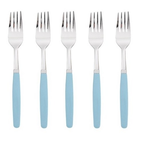 라온누리 픽미 컬러 성인 포크, 베이직 스카이블루, 5개