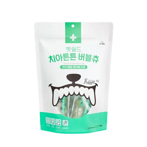 펫쉴드 치아튼튼 버블츄, 치석제거, 150g, 2팩