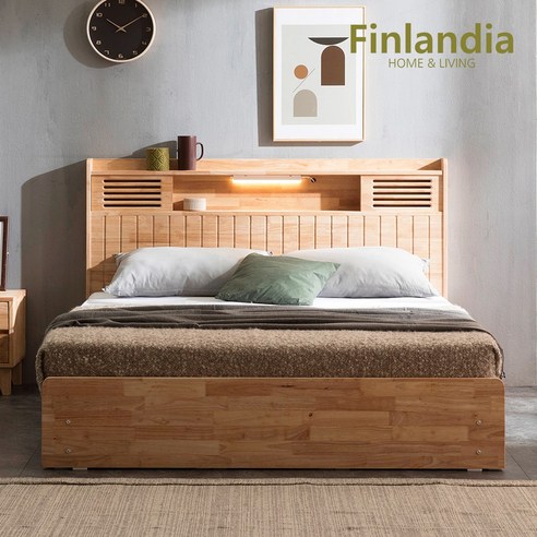 편안함과 스타일의 조화: 핀란디아 네이쳐 R100 수납LED 침대와 본넬매트리스