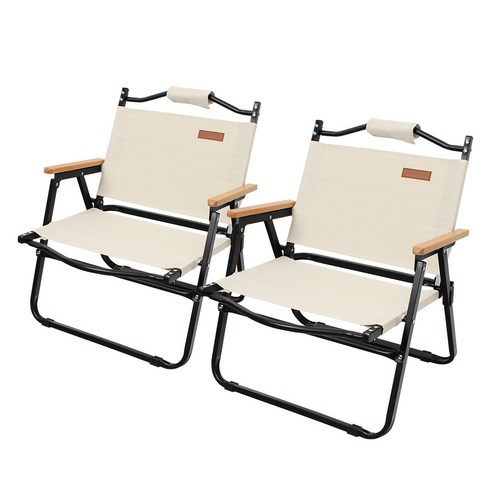 캠프빌리지 접이식 캠핑의자 로우체어 일반형 1+1, 일반형 베이지 1+1, 2개