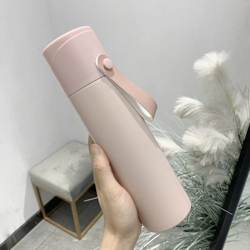절연 컵 숙녀 물 컵 대용량 단순 창조적 인 성격 동향 신선한 센 부서 풍수 병 컵, 바이탈리티 써멀 머그 핑크 500ml, 싱글 컵