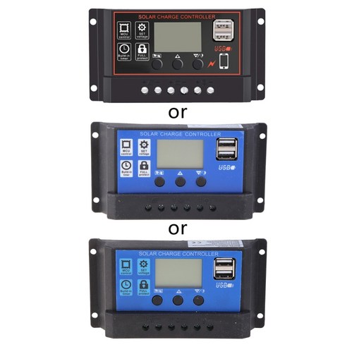 자동 10/20/30A 태양 전지판 충전 컨트롤러 12V 24V LCD 디스플레이 레귤레이터 타이머 듀얼 USB, 03 30A 하이패스자동충전