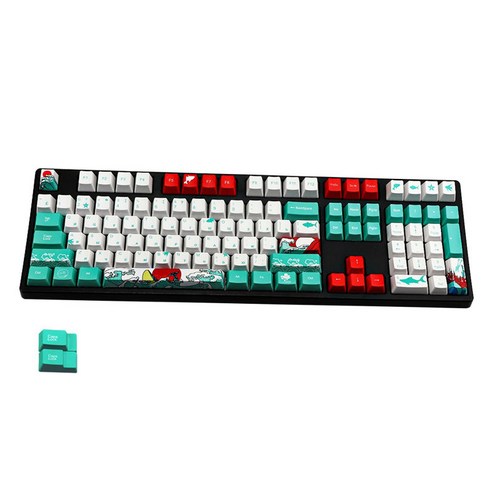 110 Keys Coral Sea Ukiyo-e 염료 승화 PBT 키캡 체리 MX 키보드를위한 세트 키보드 자체의 키 캡을 교체하고 키보드를, 러시아인, 다색