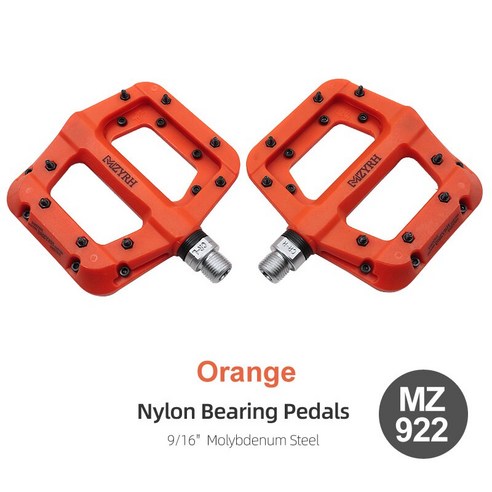 MZYRH-초경량 씰 베어링 자전거 페달 사이클링 나일론 로드 bmx Mtb 페달 플랫 플랫폼 자전거 부품 액세서리, MZ922 Orange