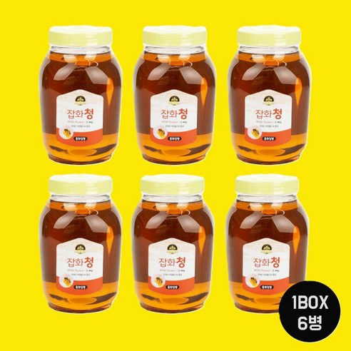 허니 벌꿀 잡화청 대용량, 6개, 2.4kg