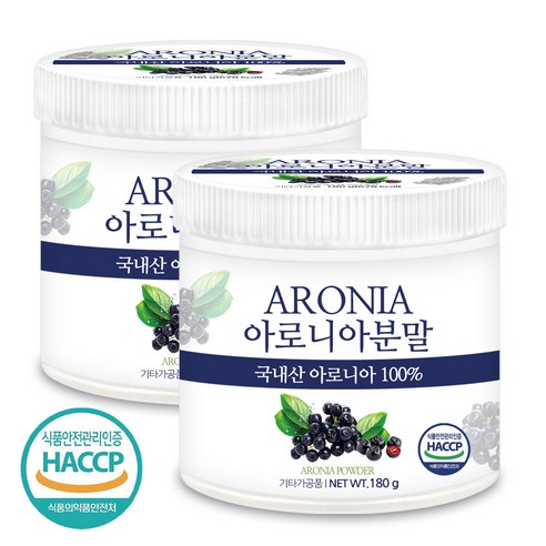 푸른들판 국내산 아로니아 분말 100% HACCP 인증 국산 건조 베리 가루 파우더, 180g, 9개