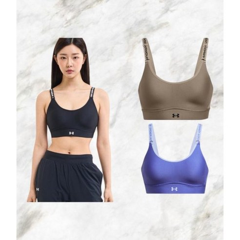 언더아머 UNDERARMOUR 1384123 여성 인피니티 미드 스포츠 브라 중간강도용러닝 사이클 웨이트 트레이닝 운동용 317686