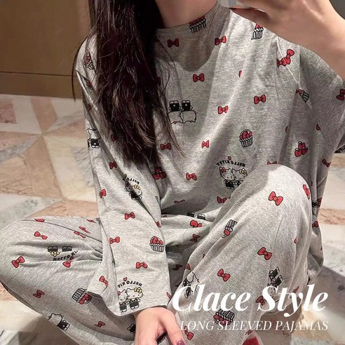 포근한 밤을 선사하는 클레이스 부드러운 긴팔 잠옷 세트