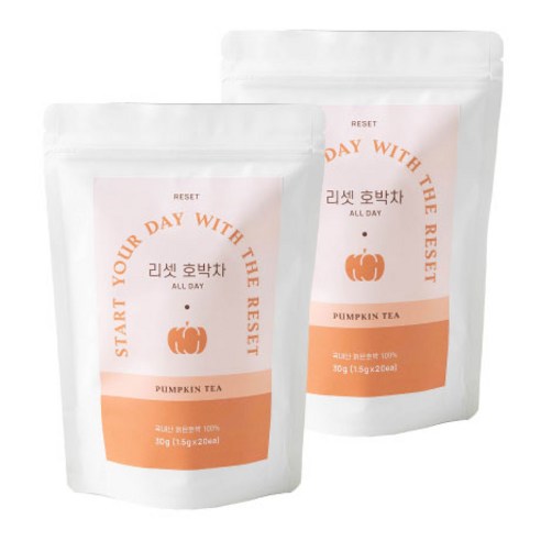 리셋 호박차 (20티백)*2팩, 15g, 40개, 2개