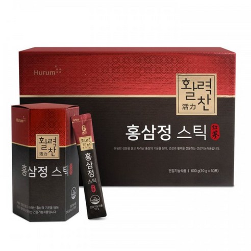 휴럼 활력찬 홍삼정 스틱 10g x 60포 x 5세트 쇼핑백 포함 코스트코 선물세트, 5개