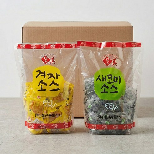 태산 1회용 겨자 (3g X 200개) + 식초 (5g X 200개) 냉면 배달