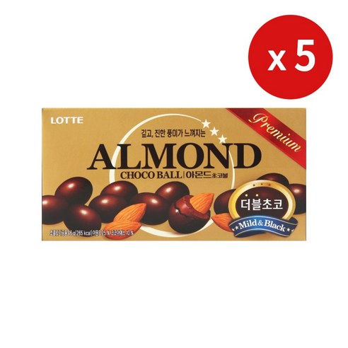 롯데웰푸드 아몬드 초코볼, 46g, 5개