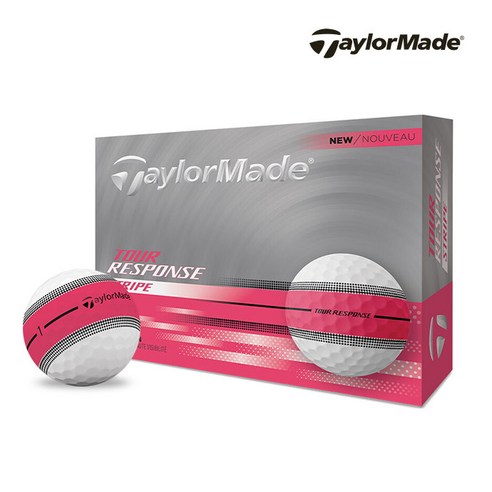 테일러메이드 2025 투어 리스폰스 스트라이프 골프볼 테일러메이드코리아 정품, 1개, 12개입, 핑크