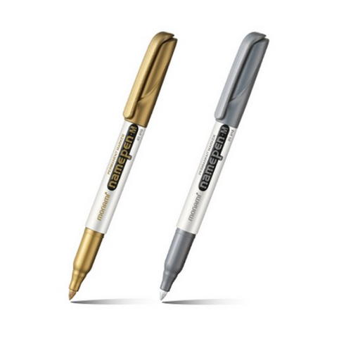 모나미 굵은글씨용 네임펜 M 금색 은색 세트, 금색+은색, 1세트
