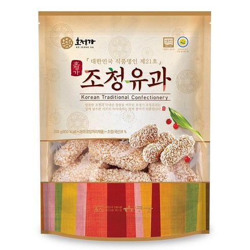 호정가 조청유과 (3개 묶음 총600g) / 전통한과 과자, 600g, 3개