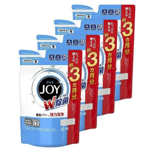 Joy 강력세정 식기세척기용 세제 리필용, 490g, 4개