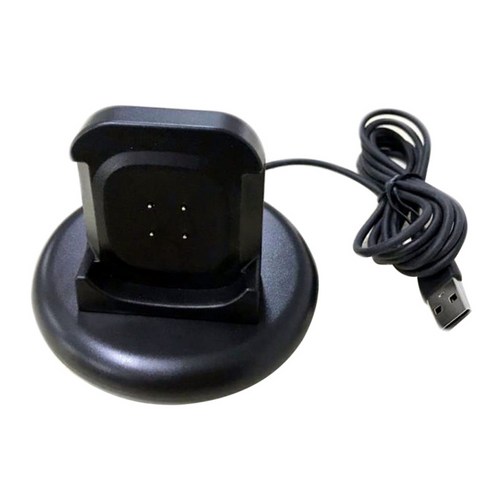 3/SENSE 스마트 시계에 맞는 USB 충전 케이블 충전기 독 크래들, 블랙, 8.6x6.4cm, 플라스틱