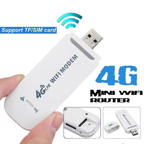 무선 4G LTE USB 동글 모바일 광대역 150Mbps 모뎀 스틱 심 카드 라우터 홈 오피스, [02] Black, 2)Black