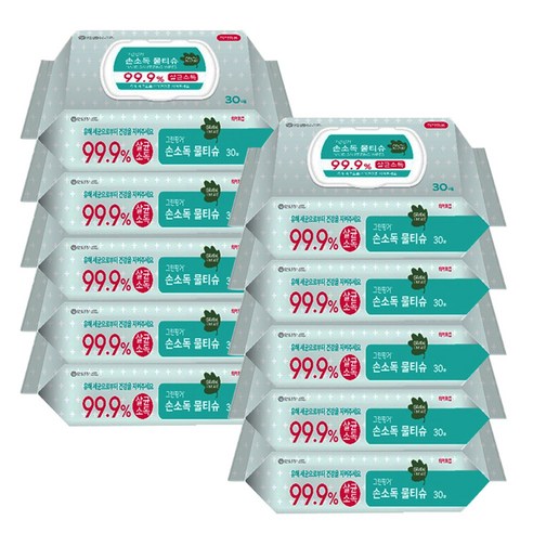 크리넥스 그린핑거 손소독 물티슈: 99.9% 살균력으로 온 가족 손 위생을 책임지세요!