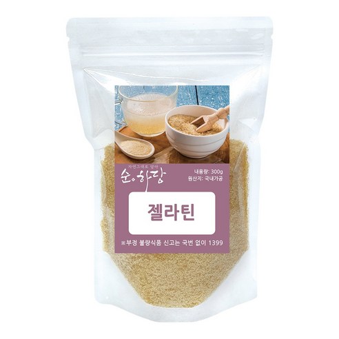 순하당 국내가공 젤라틴 가루 분말, 300g, 3개