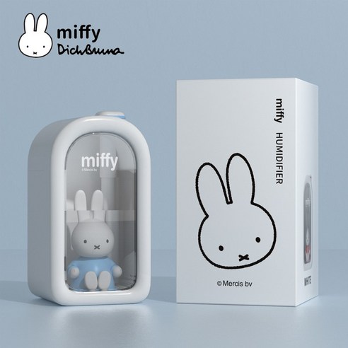 miffy 미피 가습기 귀여운 케릭터 가습기 사무실용 탁상용 USB 가습기, 화이트-블루