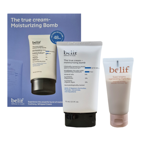 [본품]빌리프 더 트루 크림 모이스춰라이징 밤 75ml+[증정]슈퍼 나이츠 멀티 비타민 마스크35ml, 1개, 75ml