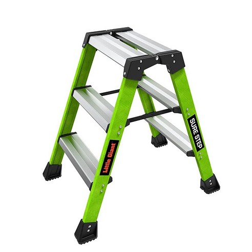 Little Giant Ladders Sure Step 3단 양면 스텝 스툴 유리 섬유 11953 타입 1AA 375파, 1) 스툴