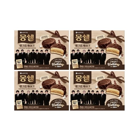 (임박상품) 롯데 몽쉘 코코넛&밀크커피맛, 136g, 4개