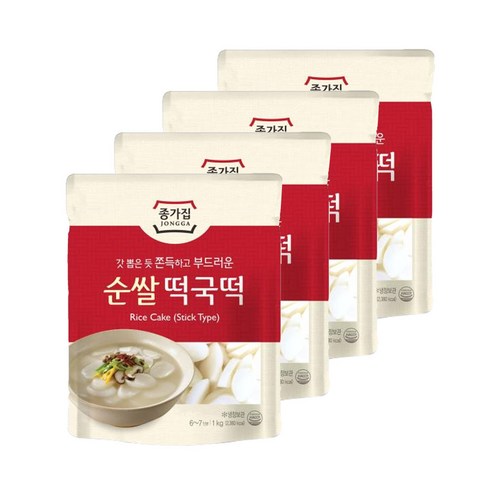 창억떡 [종가집] 순쌀떡국떡 1kg x 4개 Best Top3