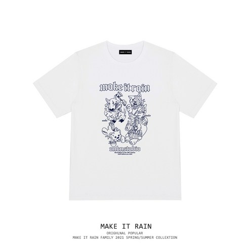 DFMEI 새로운 국가 패션 스트리트 힙합 셔츠 Ins 남자 패션 느슨한 특대 반팔 티셔츠 캐주얼
