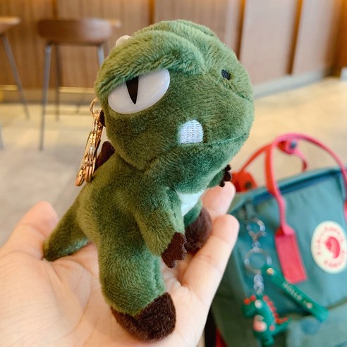 창의 개성 공룡 열쇠고리 공룡 다기능 열쇠고리 책 액세서리 선물, 털공룡-그린+골드 버클, OPP 포켓 포장