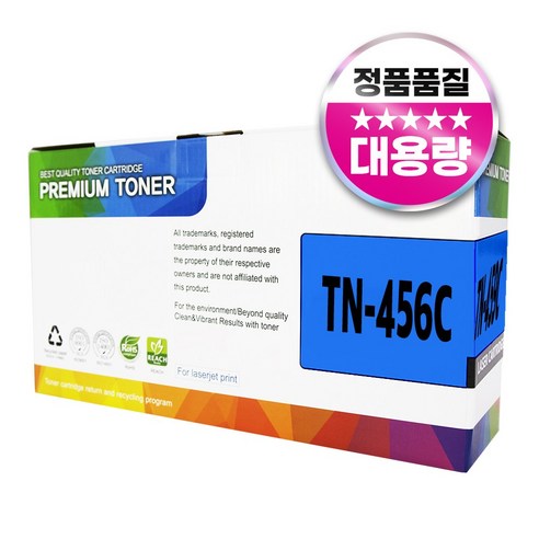 브라더 TN-456 HL-L8360CDW HL-L8260CDN MFC-L8900CDW MFC-L8690CDW, 1개, 파랑