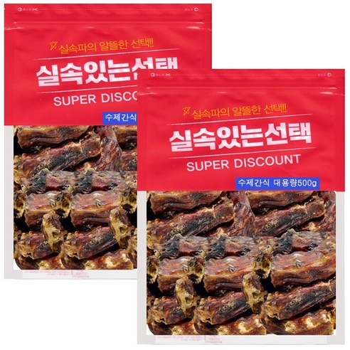 실속있는선택 오리뼈간식 대용량 500g+100g 껌, 2개, 오리목뼈500