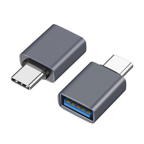 믹스MICS 1+1 메탈 알루미늄 USB-A to USB C타입 USB 3.2 10Gbps Type-C 변환젠더 2P, 블랙1+1