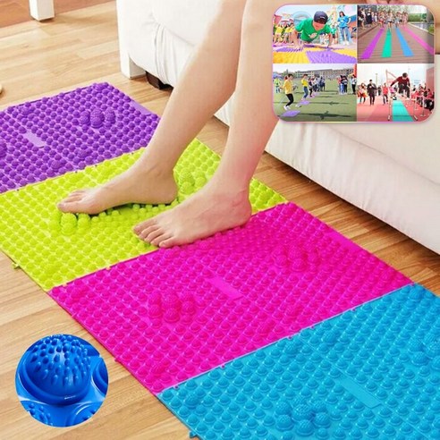 연결 가능한 피로 해소 발바닥 지압 매트 (40cm x 30cm) – 혈액 순환을 도와주는 지압 발판 블루, 1개