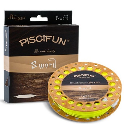 Piscifun 칼 플라이 라인 웨이트 포워드 90100ft 플로팅 플라이 낚시 라인 용접 루프 wf34 56 78wt 플라이 라인, 7층 100피트, 과일 녹색