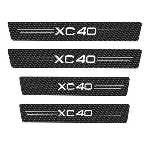 자동차 문 탄소 섬유 씰 플레이트 스티커 볼보 XC40 모델 액세서리 4 개입, 01 4Pcs For XC40 볼보렌트 자동차 문 탄소 섬유 씰 플레이트 스티커 볼보 XC40 모델 액세서리 4 개입, 01 4Pcs For XC40 볼보렌트