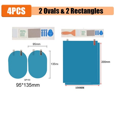 잘 나가는 완전 빠른 더 빠르게 2/4Pcs 자동차 스티커 필름 백미러 맑은 시력 비오는 안티 안개 방수 유리, 07 Type 7
